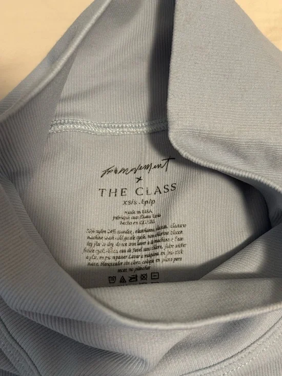 Free People Movement Pale Blue Ribbed Biker Shorts & Sports Bra - Picture 2 of 5